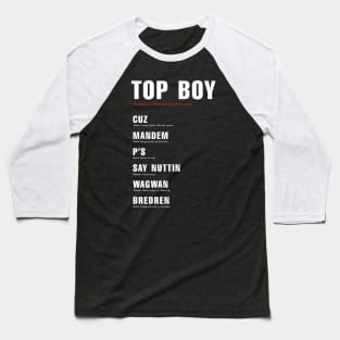 Netflix Top Boy London slang explainer Baseball T-Shirt